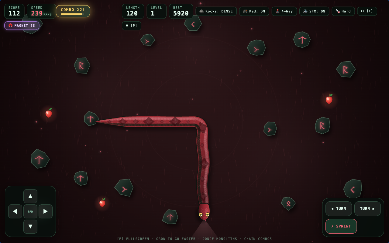 Sir Hiss-a-Lot runic monolith hazards generating dynamically in the arena